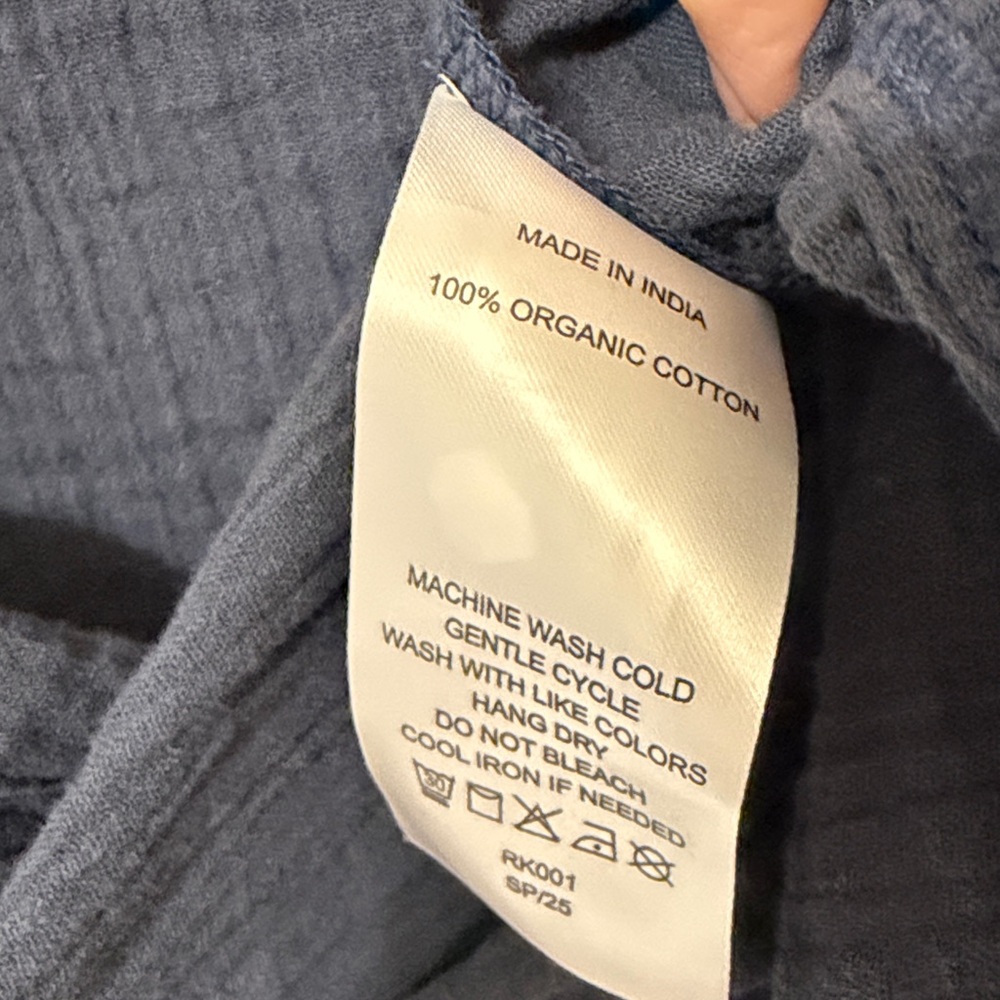 NWOT Quince Navy Blue Organic Cotton Sleeveless Dress M - Picture 6 of 11